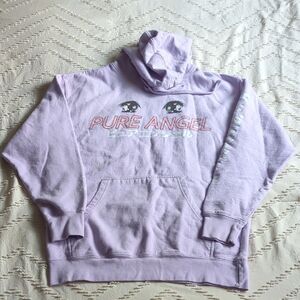 By Samii Ryan Pure Angel Hoodie Light Purple Lavender Anime Eyes Women’s Large
